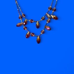 Multicolored purple beaded necklace #glamour